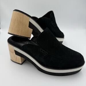 Matisse Size 9 Kristy Black Suede Mule Heels Block Heel Platform Slides Boho